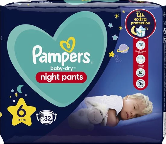 Pampers - Night Pants - Maat 6 - Mega Pack - 64 Luierbroekjes 5 Pampers - Night Pants - Maat 6 - Mega Pack - 64 Luierbroekjes - Afbeelding 3