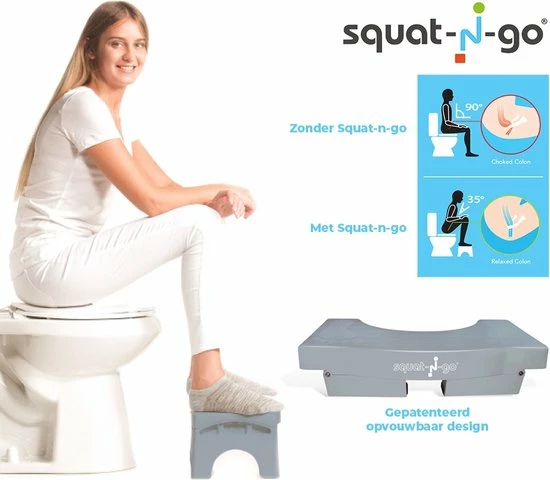 Squat-n-Go Squat-n Go Toiletkrukje Inklapbaar Grijs - Juiste Houding Op Toilet 15 Squat-n-Go Squat-n Go Toiletkrukje Inklapbaar Grijs - Juiste Houding Op Toilet - Afbeelding 13