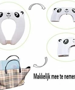 Merkloos WC Verkleiner - Wit Panda Ontwerp - Toilettrainer - Opvouwbare Toilet Zitje - Toiletbril Verkleiner - Kinder WC Bril -Sophie Shop 550x486 1