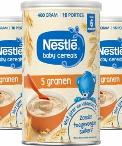 Nestl? Nestl Baby Cereals 5 Granen - Babypap - Vanaf 6 Maanden - 3 Stuks - Totaal 48 Porties