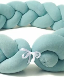 Nordic Coast Company - Handgeweven Baby Bedbumper - Baby Boxomrander - Extra Zacht - 2 Meter - Gevlochten - Mintgroen -Sophie Shop 550x497 3