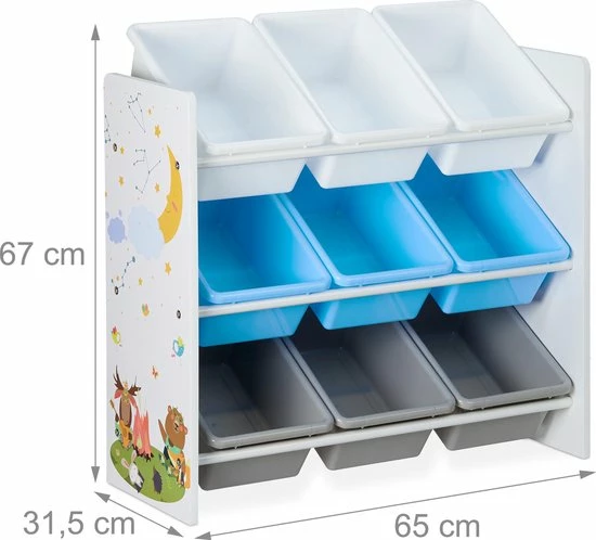Relaxdays Kinderkast Speelgoed - Speelgoedkast - Speelgoedkist - Opbergkast - 9 Kisten - A 7 Relaxdays Kinderkast Speelgoed - Speelgoedkast - Speelgoedkist - Opbergkast - 9 Kisten - A - Afbeelding 5