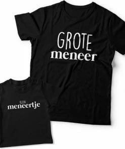 Eenmannenkado.nl Matching Shirts Vader & Zoon | Klein Meneertje | Papa Maat M & Zoon Maat 68