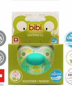 Bibi Happiness Favourites Dental Fopspeen 16 Maanden Plus Wit, Groen -Sophie Shop 550x505 3