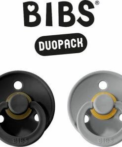 Bibs Fopspeen - Maat 2 6-18 Maanden - 2 Stuks - Black - Cloud