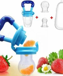 Merkloos 4 In 1 Baby Fruitspeen - Bijtring - Fruitzuiger - Babyvoeding - Siliconen Fruitspeen - Baby Shower Of Kraam Cadeau - Geel