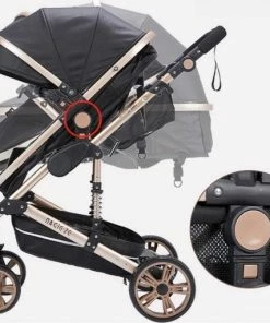 Hoobi? Hoobi Luxe Kinderwagen 3 In 1 - Buggy - Kinderwagen Met Stoel En Wieg Wandelwagen - Hoge Kwaliteit Blauw -Sophie Shop 550x512 3