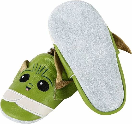 Baby-slofje.nl Groene Leren Babyslofjes Van Baby-Slofje Maat 22/23 - Green Yoda 6 Baby-slofje.nl Groene Leren Babyslofjes Van Baby-Slofje Maat 22/23 - Green Yoda - Afbeelding 4