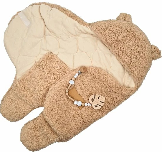 Mon Avenir - Baby Teddy Inbakerslaapzak - Extra Dik Gevoerd - Bruin - 4-6 Maanden 3 Mon Avenir - Baby Teddy Inbakerslaapzak - Extra Dik Gevoerd - Bruin - 4-6 Maanden