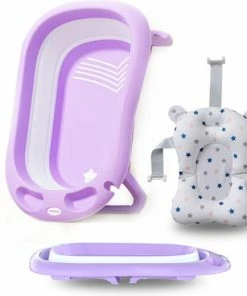 FOXSPORT Babybadje Opvouwbaar - 3 In 1 Opvouwbaar - Opbergmand - Inclusief Badkussen - Baby Badje - Peuterbadje 83 48 23,5 Cm - Purper -Sophie Shop 550x520 6