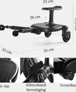 No Label Yousupply Universeel Meerijdplankje - Met Zitting - Voor Kinderwagen - Buggyboard - Zwart -Sophie Shop 550x520 9