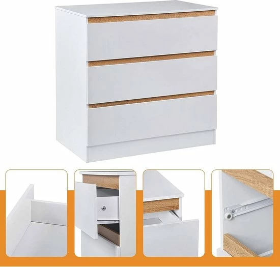 Kamyra® Commode/Ladekast Voor Baby - Verzorgingstafel - Kasten - Babykamer, Badkamer - Wit, 78 X 80 X 48 Cm 5 Kamyra® Commode/Ladekast Voor Baby - Verzorgingstafel - Kasten - Babykamer, Badkamer - Wit, 78 X 80 X 48 Cm - Afbeelding 3