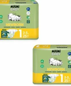 Eco Muumi Baby Luiers Maat 1 - 2-5 Kg 50 Stuks - Ecologisch