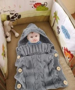 Merkloos Babyslaapzak - Gebreide Slaapzak - Met Knopen - Trappelzak - Kinderwagen - Warm - Baby Fashion - Herfst - Winter - Katoen - Babydeken -Sophie Shop 550x530 7