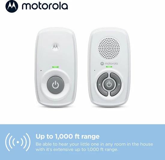 Motorola Nursery Babyfoon - AM21 Audio - Wit - Audio Observatie - Hooggevoelige Microfoon - ECO Modus - DECT Technologie - Tot 300 Meter 7 Motorola Nursery Babyfoon - AM21 Audio - Wit - Audio Observatie - Hooggevoelige Microfoon - ECO Modus - DECT Technologie - Tot 300 Meter - Afbeelding 5