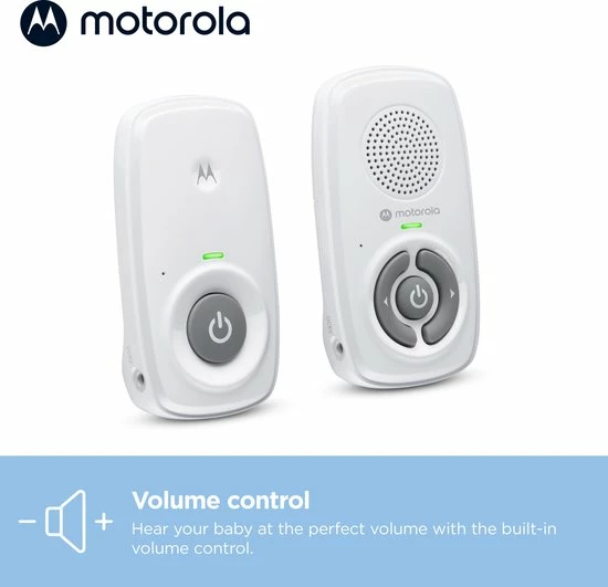 Motorola Nursery Babyfoon - AM21 Audio - Wit - Audio Observatie - Hooggevoelige Microfoon - ECO Modus - DECT Technologie - Tot 300 Meter 8 Motorola Nursery Babyfoon - AM21 Audio - Wit - Audio Observatie - Hooggevoelige Microfoon - ECO Modus - DECT Technologie - Tot 300 Meter - Afbeelding 6
