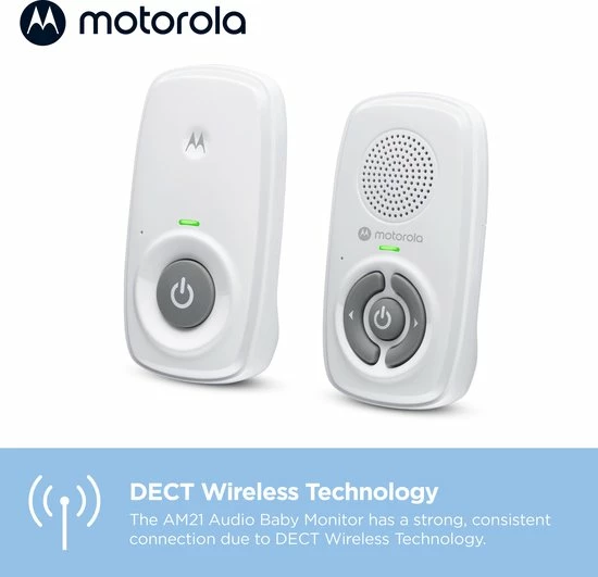 Motorola Nursery Babyfoon - AM21 Audio - Wit - Audio Observatie - Hooggevoelige Microfoon - ECO Modus - DECT Technologie - Tot 300 Meter 9 Motorola Nursery Babyfoon - AM21 Audio - Wit - Audio Observatie - Hooggevoelige Microfoon - ECO Modus - DECT Technologie - Tot 300 Meter - Afbeelding 7