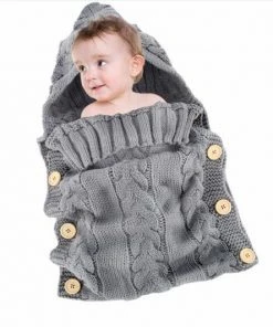 Merkloos Babyslaapzak - Gebreide Slaapzak - Met Knopen - Trappelzak - Kinderwagen - Warm - Baby Fashion - Herfst - Winter - Katoen - Babydeken -Sophie Shop 550x532 5