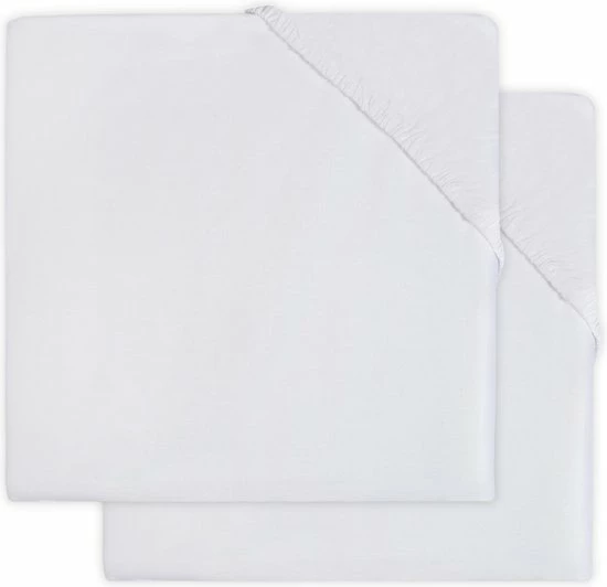 Jollein Baby Hoeslaken Wieg Katoen 40x80/90cm - Wit - 2 Stuks 3 Jollein Baby Hoeslaken Wieg Katoen 40x80/90cm - Wit - 2 Stuks
