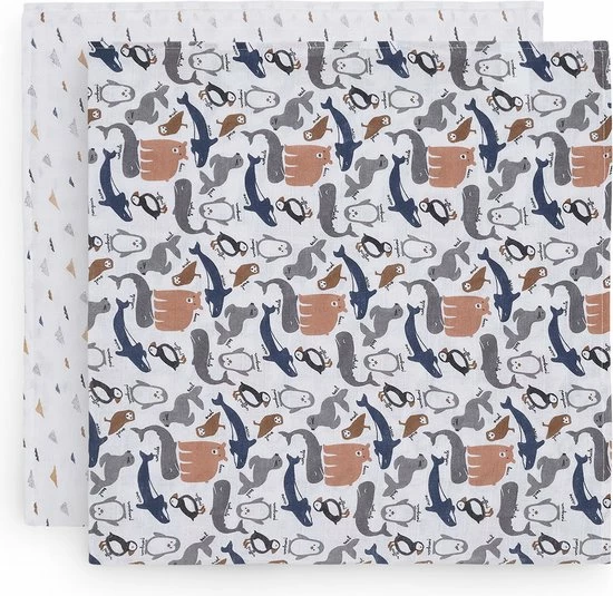 Jollein Hydrofiel Multidoek Polar 115x115cm - 2 Stuks 4 Jollein Hydrofiel Multidoek Polar 115x115cm - 2 Stuks - Afbeelding 2