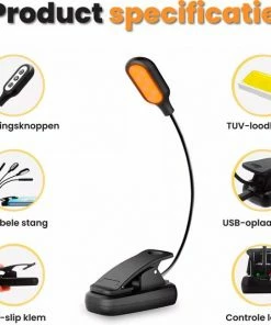 Mvolo Leeslamp PRO Met Klem - Leeslampje Zonder Blauwlicht - Nachtlampje Dimbaar - Amber Licht - USB-oplaadbaar - Dimbaar -Sophie Shop 550x535 7