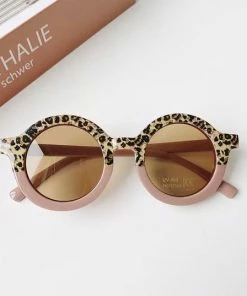 Merkloos Kinder Zonnebril - Bril - Kind - Baby | Taupe Panter / Leopard / Tijger Print - Helft | Vanaf 2 Jaar - 6 Jaar | UV Beschermend - Opklapbaar | Kinderzonnebril Zonnebrillen | DH Collection
