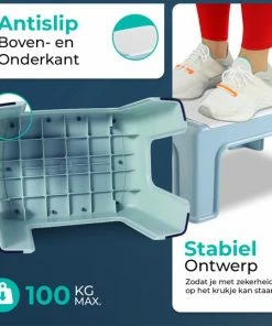 BUDDLEY Opstapje Blauw Wit Klein Krukje Kinderen Krukje Opstapkrukje Keuken Krukje Badkamer Toilet Opstapje Kind Opstapjes Opstapje Keuken Trapje -Sophie Shop 550x538 9