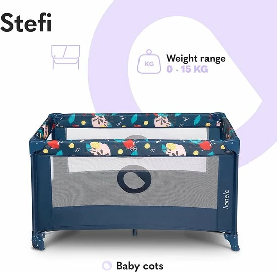 Lionelo Stefi - Campingbedje - 125x65cm - Tot 15kg - Transporttas 14 Lionelo Stefi - Campingbedje - 125x65cm - Tot 15kg - Transporttas - Afbeelding 12