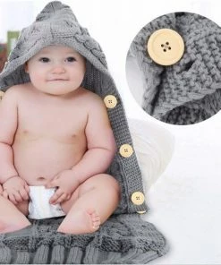 Merkloos Babyslaapzak - Gebreide Slaapzak - Met Knopen - Trappelzak - Kinderwagen - Warm - Baby Fashion - Herfst - Winter - Katoen - Babydeken -Sophie Shop 550x539 7