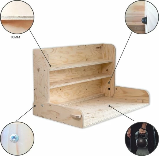 Wandcommode & Bureau - Medium- Greep Zwart Leer - Compact - Opklapbaar- Gecertificeerd - Babywoods 11 Wandcommode & Bureau - Medium- Greep Zwart Leer - Compact - Opklapbaar- Gecertificeerd - Babywoods - Afbeelding 9