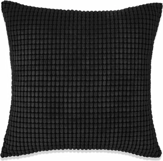 VidaXL Sierkussenset 60x60 Cm Velours Zwart 2-delig 7 VidaXL Sierkussenset 60x60 Cm Velours Zwart 2-delig - Afbeelding 5