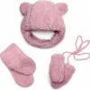 Lajetti - Wanten Sjaal En Muts Teddy 1-2 Jaar Roze - 3 Delige Winter Set Baby -Sophie Shop 550x543 9