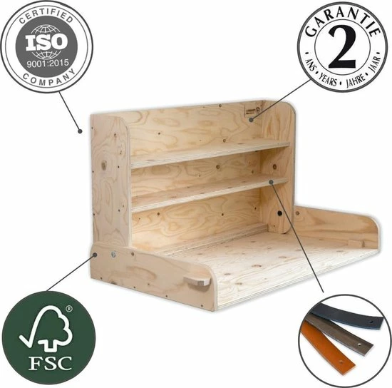 Wandcommode & Bureau - Medium- Greep Zwart Leer - Compact - Opklapbaar- Gecertificeerd - Babywoods 13 Wandcommode & Bureau - Medium- Greep Zwart Leer - Compact - Opklapbaar- Gecertificeerd - Babywoods - Afbeelding 11