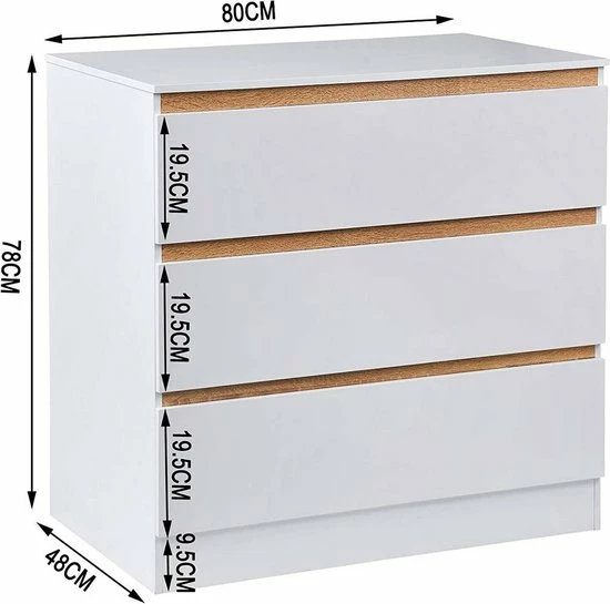 Kamyra® Commode/Ladekast Voor Baby - Verzorgingstafel - Kasten - Babykamer, Badkamer - Wit, 78 X 80 X 48 Cm 4 Kamyra® Commode/Ladekast Voor Baby - Verzorgingstafel - Kasten - Babykamer, Badkamer - Wit, 78 X 80 X 48 Cm - Afbeelding 2