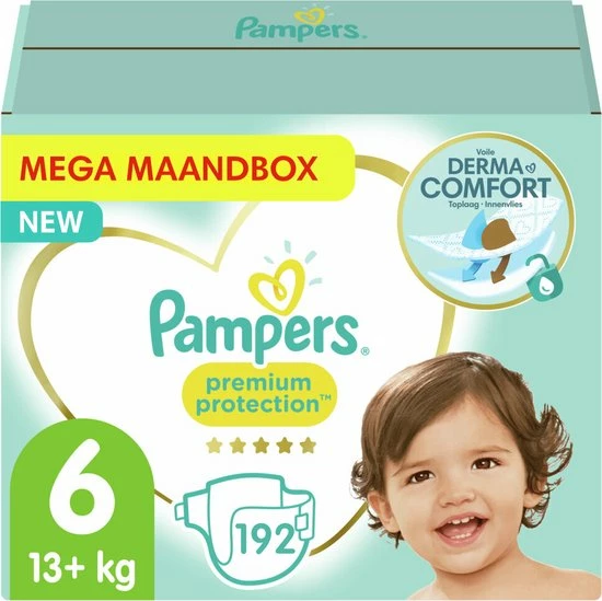 Pampers - Premium Protection - Maat 6 - Mega Maandbox - 192 Luiers 3 Pampers - Premium Protection - Maat 6 - Mega Maandbox - 192 Luiers