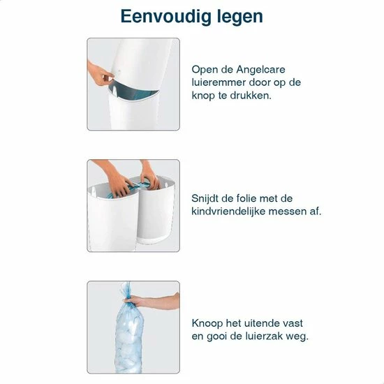 Angelcare Luieremmer Classic XL | Extra Groot | Milieuvriendelijk | Geen Geur 9 Angelcare Luieremmer Classic XL | Extra Groot | Milieuvriendelijk | Geen Geur - Afbeelding 7