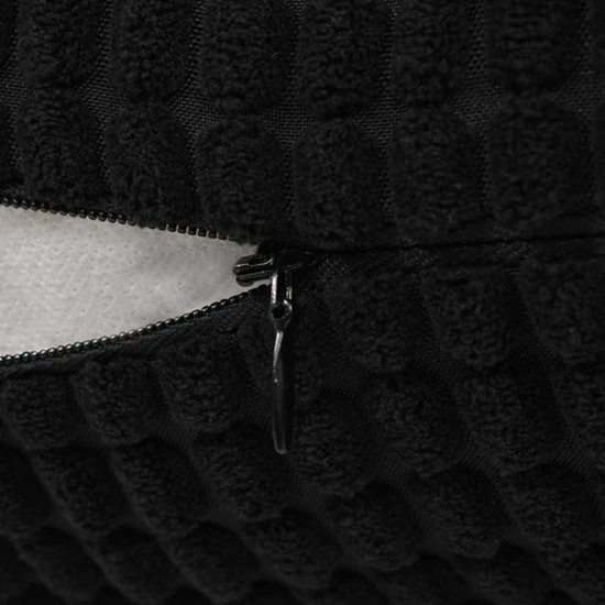 VidaXL Sierkussenset 60x60 Cm Velours Zwart 2-delig 4 VidaXL Sierkussenset 60x60 Cm Velours Zwart 2-delig - Afbeelding 2