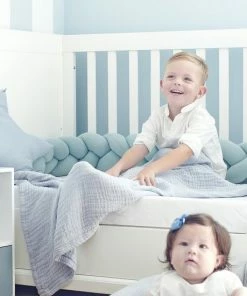 Nordic Coast Company - Handgeweven Baby Bedbumper - Baby Boxomrander - Extra Zacht - 2 Meter - Gevlochten - Mintgroen -Sophie Shop 550x550 127