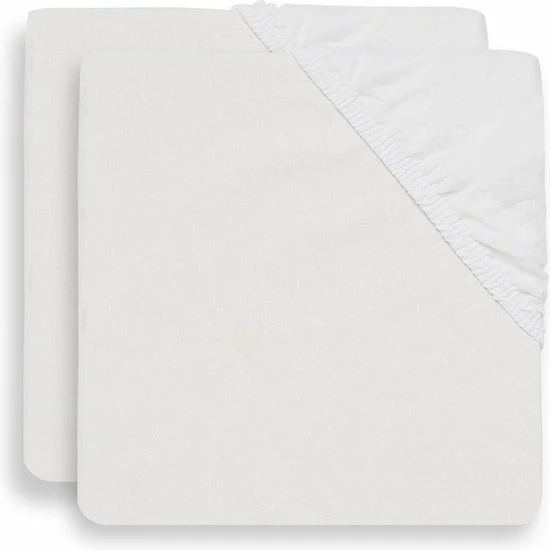 Jollein Baby Hoeslaken Wieg Katoen 40x80/90cm - Wit - 2 Stuks 4 Jollein Baby Hoeslaken Wieg Katoen 40x80/90cm - Wit - 2 Stuks - Afbeelding 2