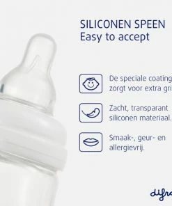 Difrax Babyfles 250 Ml Natural - Anti-Colic - Groen - 2 Stuks -Sophie Shop 550x550 287