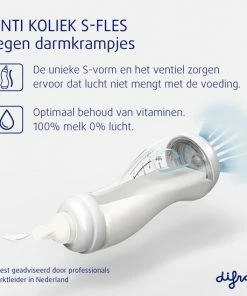 Difrax Babyfles 250 Ml Natural - Anti-Colic - Groen - 2 Stuks -Sophie Shop 550x550 288