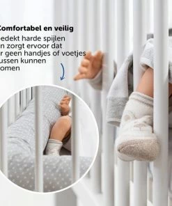 Fillikid Bedbumper 190 X 9 Cm Bedomrander Ledikant - Grijs Wit Stippen -Sophie Shop 550x550 297