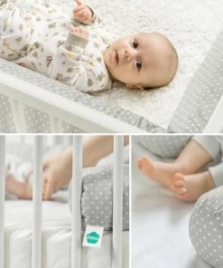 Fillikid Bedbumper 190 X 9 Cm Bedomrander Ledikant - Grijs Wit Stippen -Sophie Shop 550x550 303