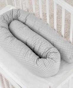 Fillikid Bedbumper 190 X 9 Cm Bedomrander Ledikant - Grijs Wit Stippen -Sophie Shop 550x550 304