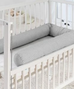 Fillikid Bedbumper 190 X 9 Cm Bedomrander Ledikant - Grijs Wit Stippen -Sophie Shop 550x550 305