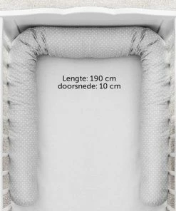 Fillikid Bedbumper 190 X 9 Cm Bedomrander Ledikant - Grijs Wit Stippen -Sophie Shop 550x550 308