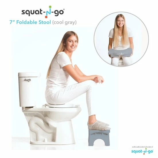 Squat-n-Go Squat-n Go Toiletkrukje Inklapbaar Grijs - Juiste Houding Op Toilet 11 Squat-n-Go Squat-n Go Toiletkrukje Inklapbaar Grijs - Juiste Houding Op Toilet - Afbeelding 9