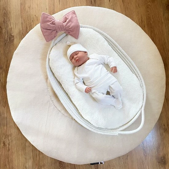 Wazzhappening By Jaeleigh Do Wazzhappening - Boxkleed - Rond - 95 Cm - Ribvelours - Teddy - Licht Beige - Ecru 3 Wazzhappening By Jaeleigh Do Wazzhappening - Boxkleed - Rond - 95 Cm - Ribvelours - Teddy - Licht Beige - Ecru