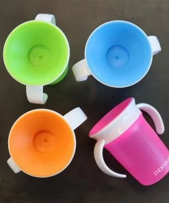 Deryan Luxe Quuby Drinkbeker 360 Trainer - Oefenbeker - Antilekbeker - 2 Stuks - Grijs / Lemon -Sophie Shop 550x550 334