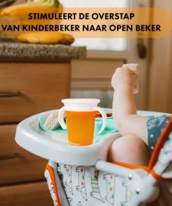 Deryan Luxe Quuby Drinkbeker 360 Trainer - Oefenbeker - Antilekbeker - 2 Stuks - Grijs / Lemon -Sophie Shop 550x550 336